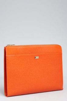 Dolce & Gabbana Tangerine Leather Oversized Clutch - Lyst