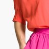 Eliza J Colorblock Dolman Sleeve Crêpe De Chine Dress in Orange (orange/ magenta) - Lyst