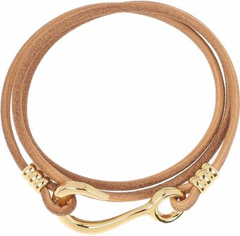 Giles & Brother 10karat Goldplated and Leather Wrap Bracelet - Lyst