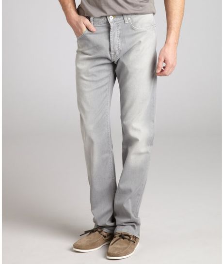 Hugo Boss Black Grey Denim Stretch Scout 1 Straight Leg Jeans in Gray for Men (grey) - Lyst