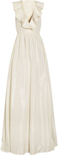 J.crew Kira Silktaffeta Gown in White (ivory) - Lyst