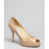Jimmy Choo Nude Patent Leather Atom Peep Toe Platform Pumps in Beige (nude) - Lyst