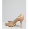Jimmy Choo Nude Patent Leather Atom Peep Toe Platform Pumps in Beige (nude) - Lyst
