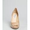Jimmy Choo Nude Patent Leather Atom Peep Toe Platform Pumps in Beige (nude) - Lyst