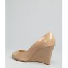 Jimmy Choo Nude Patent Leather Baxen Peep Toe Wedges in Beige (nude) - Lyst