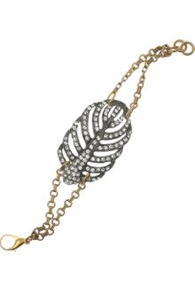 Lulu Frost Gold-Plated Crystal Feather Bracelet - Lyst