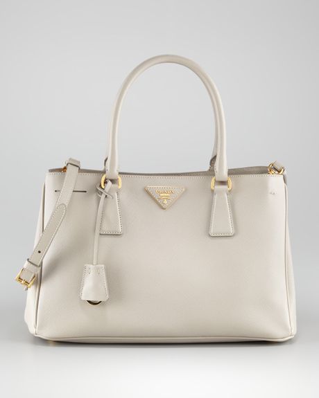 Prada Small Double Handle Tote in Gray (s73 papaya) - Lyst