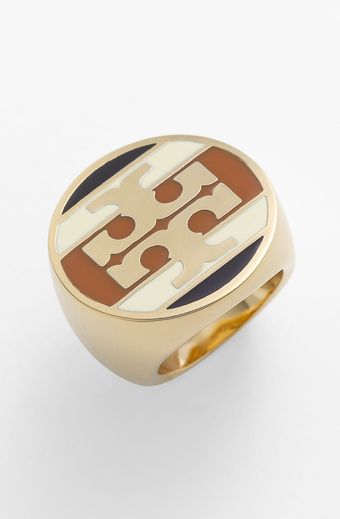 Tory Burch Stripe Logo Ring - Lyst