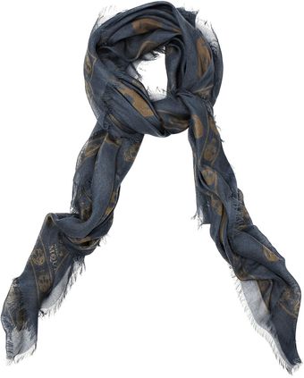 Alexander McQueen Cashmere Blend Pashmina Skull Scarf - Lyst
