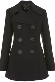 Vivienne Westwood Anglomania Black Vienna Double Breasted Pea Coat - Lyst