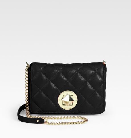 Kate Spade Dove Quilted Leather Chain Crossbody in Black | Lyst