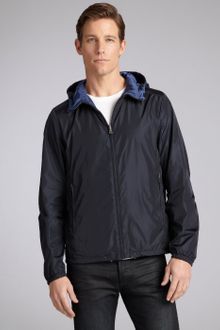 Prada Navy and Blue Nylon Reversible Hooded Windbreaker - Lyst