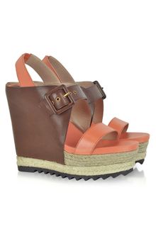 Rebecca Minkoff Marie Brown Leather and Jute Wedge - Lyst