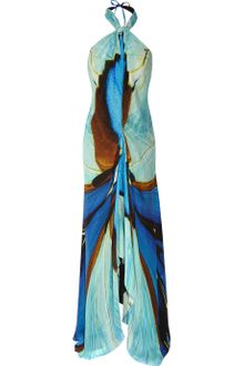 Roberto Cavalli Printed Silkchiffon Halterneck Gown - Lyst