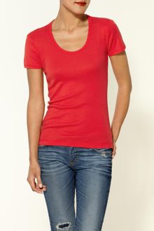 Splendid Basic 1x1 Scoop Neck Tee - Lyst