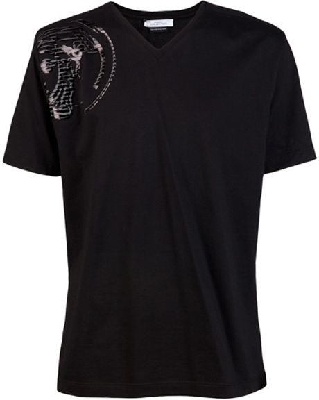 Versace Vneck Tshirt in Black for Men - Lyst