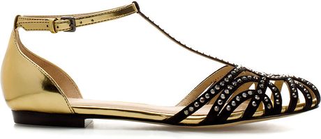 Zara Flat Jelly Sandals in Gold - Lyst