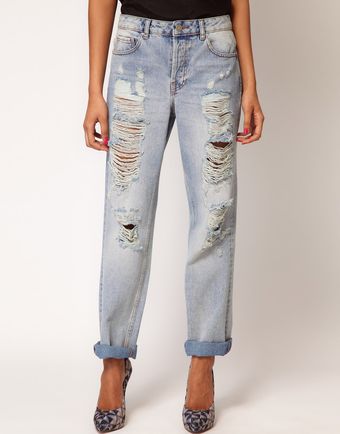 ASOS Collection Asos Boyfriend Jean with Ripped Detail - Lyst