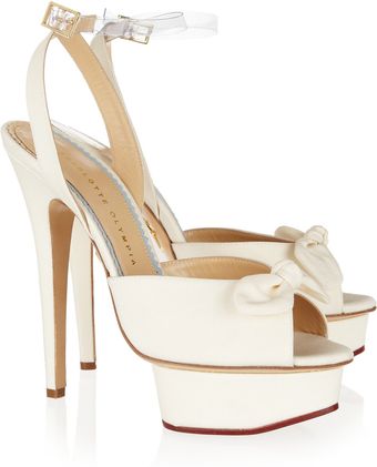 Charlotte Olympia Serena Silk Platform Sandals - Lyst