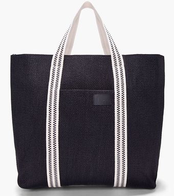 Chloé Black Woven Straw Tote Bag - Lyst