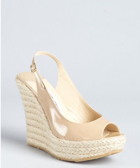 nude patent leather slingbacks