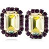 Kenneth Jay Lane Gunmetalplated Swarovski Crystal Clip Earrings in Yellow (gunmetal) - Lyst
