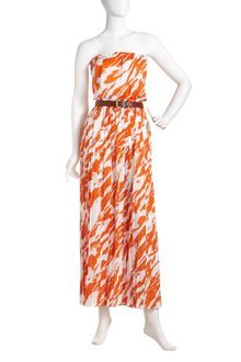 Michael by Michael Kors Pleated Strapless Maxi Dress - Lyst