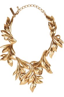 Oscar de la Renta 24karat Goldplated Leaf Necklace - Lyst
