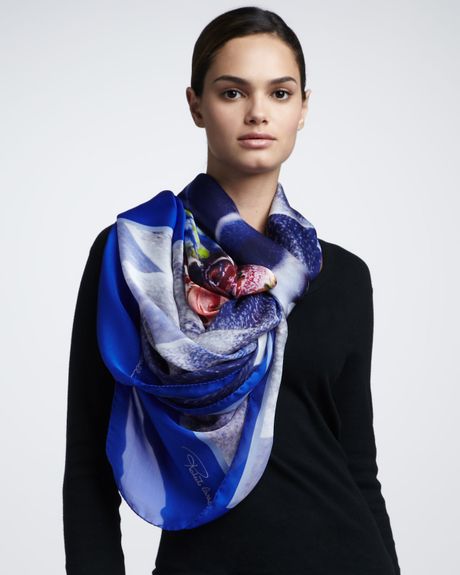 Roberto Cavalli Extra long Moonstone Scarf in Blue (one size) - Lyst