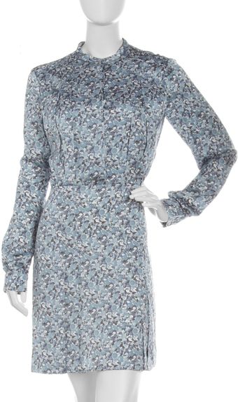  Lemonprint Pleated Silk Dress 