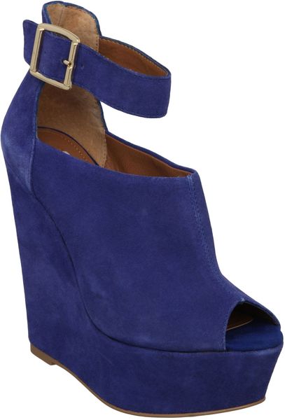 Steve Madden Open Court Platform Wedges in Blue - Lyst