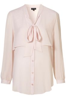 Topshop Double Layer Pussybow Blouse - Lyst