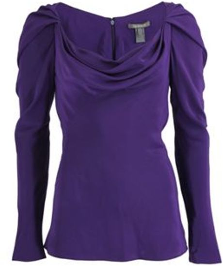 Zac Posen Long Sleeve Blouse in Purple (violet) - Lyst
