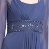 Alex Evenings Long Sleeve Bead Waist Mesh Gown in Blue (wedgewood) - Lyst