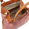 Gianfranco Ferré Striped Shoulder Tote Red in Brown (red wht) - Lyst