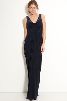 Js Boutique Embellished Draped Jersey Gown - Lyst
