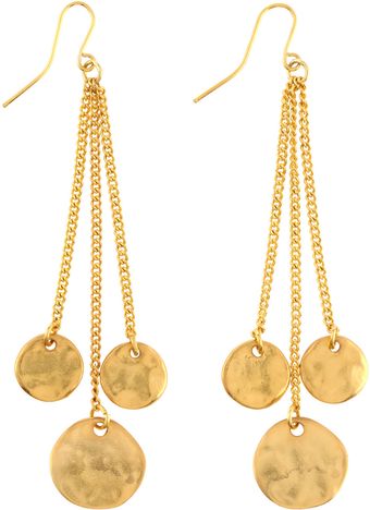  Threestrand Coin Dangle Earrings 
