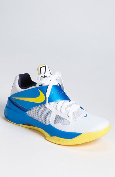 nike basketball shoes blue and yellow