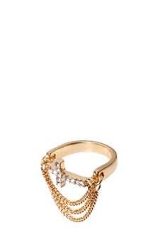 River Island River Island Cross and Chain Ring - Lyst