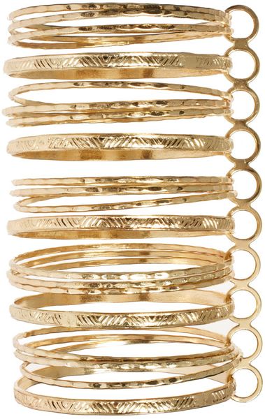 River Island River Island Gold Connected Bangles in Gold - Lyst