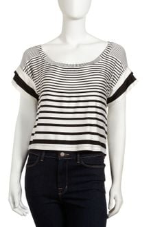 Stella & Jamie Gradient stripe Cropped Tee - Lyst