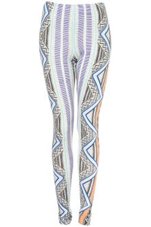 Topshop Fluro Aztec Print Leggings - Lyst
