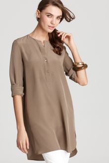 Vince Tunic Half Placket Silk - Lyst