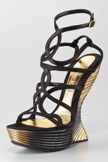 Alexander McQueen Wave Strappy Wedge Sandal - Lyst
