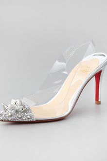 Christian Louboutin Just Picks Studded Pvc Slingback Pump - Lyst
