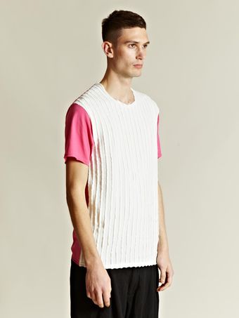Comme Des Garçons Inset Stripe Tee - Lyst