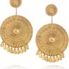 Aurelie Bidermann Pachacamac 18karat Goldplated Medallion Clip Earrings in Gold - Lyst