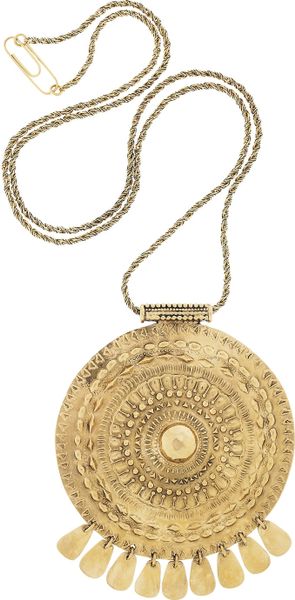 Aurelie Bidermann Pachacamac 18karat Goldplated Medallion Necklace in Gold - Lyst