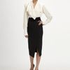 Donna Karan New York Wrap Blouse in Gray (charcoal) - Lyst