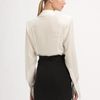 Donna Karan New York Wrap Blouse in Gray (charcoal) - Lyst